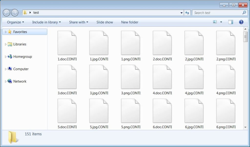 Conti Encrypted Files